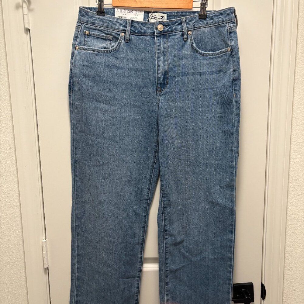 Seven7 High Rise Loose Straight Leg Jeans Size 10 NWT | Sustainable Denim - Picture 7 of 10